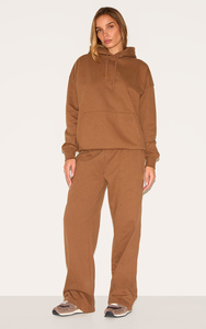 Sweat à capuche surdimensionné pour femme taupe la plus vendue Sweat à capuche zippé respirant anti-rides de haute qualité avec logo avant Technique délavé à la pierre - Product Image 2