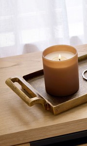 Plateau rectangulaire moderne en métal moulé avec poignées, texture légère, plateau décoratif multifonctionnel pour hôtel, Ramadan, mariage - Product Image 5
