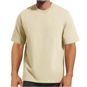 Camiseta informal de verano para hombre, Camiseta de cuello redondo suave y suelta de Color sólido para hombre, camisetas holgadas de manga corta de algodón suave y fresco para hombre - Product Image 6