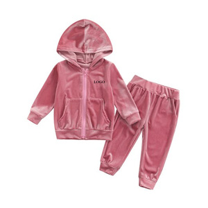 Zipper-Up surdimensionné de haute qualité couleurs unies survêtement personnalisé pour garçons enfants vêtements de sport décontractés Collection d'hiver pour les enfants - Product Image 1