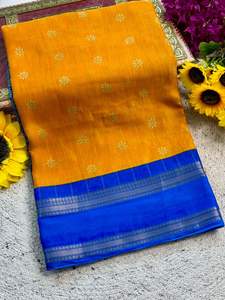 Sarees de Seda India Suave para Mujer con Diseño Pen Kalamkari, Tejido Zari de Dos Tonos en Contraste y Bordes Hamsa - Product Image 2