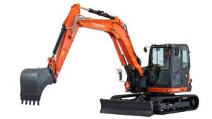 Mini-excavatrice Kubota KX085-5, 8,5 tonnes, excavatrice compacte à chenilles, cabine fermée de luxe, bras oscillant, pompe, moteur haute puissance - Product Image 4