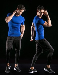 Ustom-Ropa deportiva de alta elasticidad para hombre, camiseta de compresión para gimnasio - Product Image 3