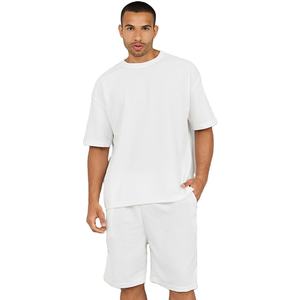 Ropa deportiva de algodón personalizada para hombre, conjunto doble corto, novedad de verano, camisetas informales, cintura elástica, ajustado, logotipo personalizado, Affordab - Product Image 6