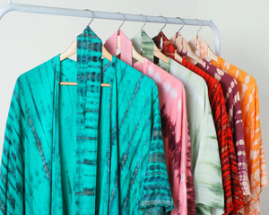 Handmade Eco-Friendly High Quality Indian Kimono Robe <b>for</b> Women Long Sleeve Tie-Dye Viscose Dress Pattern Decoration Bow Holiday - Product Image 5