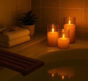 Bougie pilier en verre doré acrylique LED |   Bougie pilier LED sans flamme à effet de flamme vacillante réaliste, bougie dorée - Product Image 6