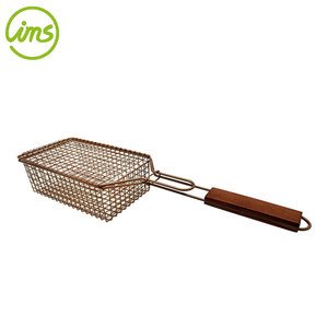 Logotipo personalizado BBQ Asar Cesta Flip Mango de madera de goma - Product Image 4