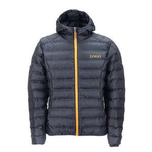 Veste matelassée à capuche en coton polyester décontractée avec logo personnalisé brodé sur le devant, service OEM unisexe 2025 - Product Image 5