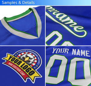 Custom Ice Hockey Jersey Sky Blue Team Uniform Personalized Name and Number 00 Stitched <b>Details</b> Breathable Performance Training - Product Image 5