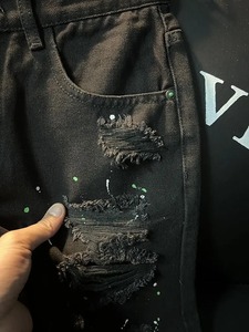 กางเกงขาสั้นผ้าเดนิมฟอกระบายอากาศได้ดีกางเกงขาสั้นของผู้ชายผ้าคอตตอนลายหิน100% 2025ใหม่ - Product Image 5