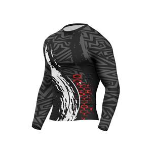 OEM Service BJJ MMA Men's Rash Guard Full <b>Sleeve</b> Slim Fit Pullover customized Gym Fitness Compression Shirts For Adult - Product Image 3
