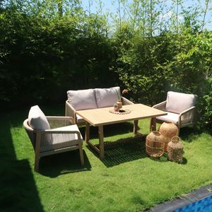 Juego de sofá ecológico de madera maciza minimalista moderno personalizado, mesa de centro para uso en exteriores, logotipo de Color personalizable de alta calidad - Product Image 3