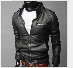 Nueva chaqueta de cuero de motocicleta para hombre, chaqueta de cuero delgada para hombre, ropa exterior, ropa para hombre, chaquetas para hombre - Product Image 6