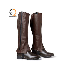 Polainas de Cuero con Cremallera Recta, Producto Ecuestre de la Mejor Calidad, Equipo de Equitación para Caballos Medios y Mini - Product Image 3