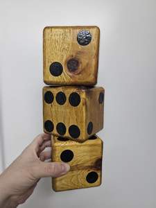 Handcrafted wooden dice set <b>perfect</b> for tabletop <b>games</b> roleplaying nights teaching probability skills for family friends parties - Product Image 2