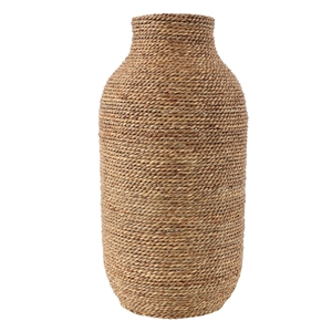 TienPhong fait à la main en gros déco 79 jonc de mer enveloppé Vase 10 "X 10" X 19 "marron pour Vase catégorie décor salon - Product Image 1