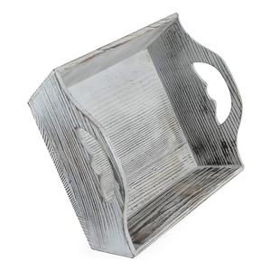 Plateaux Vintage gris rustique Plateau en bois de pin naturel avec poignées Accent décoratif de qualité supérieure pour la décoration de la maison et de la cuisine à bas prix - Product Image 5