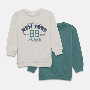 Kids Heavy Fleece Pullover Sweatshirt Cotton Blend O-Neck Graphic Print OEM Bulk Wholesale Branded High Quality Kid Comfort Wear - Product Image 3