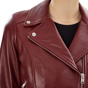 Venta al por mayor chaqueta de cuero de las mujeres de cuero de manga larga chaqueta sólida para la mujer OEM Diseño Logo transpirable chaquetas de cuero para las mujeres - Product Image 6