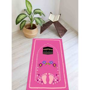 Tapis de prière islamique rose : Tapis de culte musulman antidérapant, avec tapis moelleux - Product Image 3