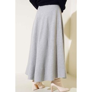 Jupe évasée en cachemire Gris - Product Image 1