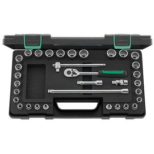 Jeu de clés à douilles polygonales carrées Stahlwille 3/8'' - 33 pièces - Product Image 1