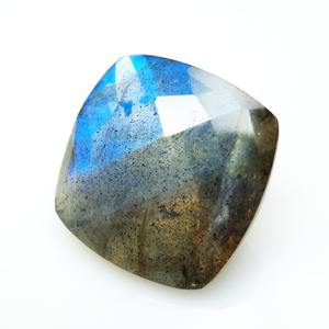 Piedra de corte facetado de labradorita azul 17x17mm Cojín de labradorita Tamaño calibrado facetado Piedra preciosa suelta Labradorita de calidad 3A - Product Image 5
