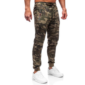 Peso pesado algodón poliéster cepillado hombres Cargo Joggers personalizado pantalones de hombre, recto, rayas curvas - Product Image 5