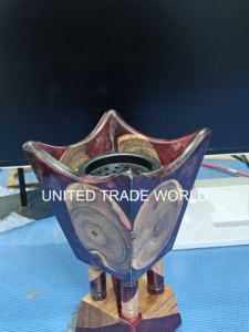 New Arrival Handcrafted Wooden & Epoxy Resin Bakhoor Burner Traditional Charcoal <b>Cone</b> <b>Incense</b> Holder for Sandalwood - Product Image 2