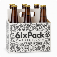 Support personnalisé Emballage en carton Bière de cadeau pour bouteilles d'expédition Présentation du vin 6 bouteilles Boîte d'emballage de transport