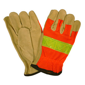 Guantes de Seguridad de Alta Visibilidad con Palma de Cuero y Función Anti-Impacto, Guantes Personalizados para la Construcción - Product Image 4