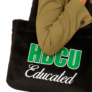 HBCU Educated Black <b>Fur</b> <b>Tote</b> <b>Bag</b> Fuzzy Purse Plush Chenille Embroidery Greek Sorority Divine Nine Gift Custom Fashion <b>Bag</b> - Product Image 4
