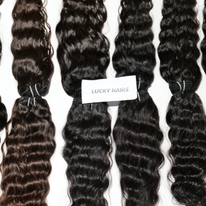 100% Extensions de cheveux Remy vierges naturelles Temple indien vague d'eau profonde vietnamienne crue non traitée vague lâche Type de cheveux raides - Product Image 3