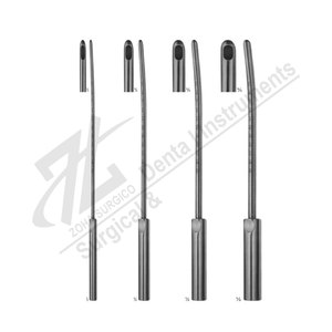 Biemer Instrumentos Quirúrgicos de Acero Inoxidable, Curetas de Vacío Ligeramente Curvadas de 4mm para Aspiración Lipectomía, Curetas Quirúrgicas Básicas - Product Image 1