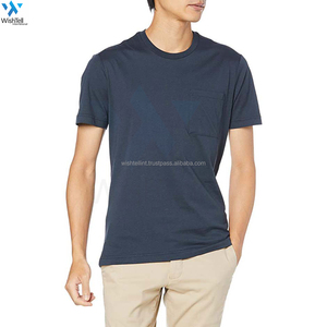T-shirt en coton de haute qualité pour hommes Tissu bleu confortable fabriqué au Pakistan avec un design unique - Product Image 2