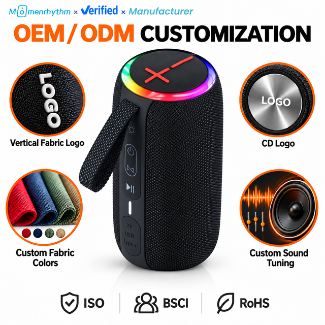 OEM Logo Customized Speakers Wireless BT Speaker Outdoor RGB Colorful Sound System Computer Audio Connection  Speaker