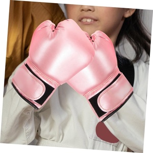 Pink PU Full Finger Boxing <b>Gloves</b> <b>Moisture</b> Wicking Adjustable Wrist Strap Lightweight for Closure-Unisex Adult <b>Gloves</b> - Product Image 2