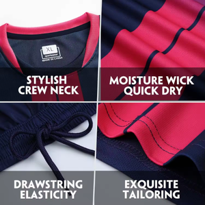 ชุดเสื้อฟุตบอลและกางเกงขาสั้นของผู้ชายผ้าโพลีเอสเตอร์ส่วนบุคคลพร้อมโลโก้หมายเลขชื่อสำหรับใช้ในฤดูร้อน - Product Image 6