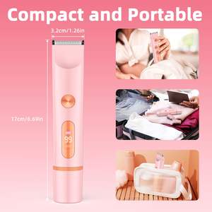 Rasoir électrique 2-en-1 pour femme, utilisation humide et sèche, rechargeable, tondeuse à lame céramique pour le corps, les poils pubiens, le nez et les zones intimes - Product Image 5