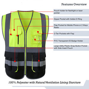 Entrenamiento de construcción Hi Vis Seguridad Chaleco DE SEGURIDAD reflectante Ropa Chaleco de construcción - Product Image 5