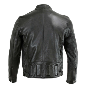 Black Classic Motorcycle Jacket for Men Made of Cowhide Leather - Product Image 2