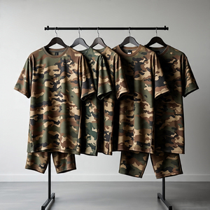 Ropa deportiva Camuflaje Camisetas y pantalones cortos Hombres Verano Correr Fitness Wear Sublimación Impreso Shorts Conjuntos Hombres - Product Image 4