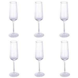 Set Ruby Sibilla di 6 Flûte Trasparenti da 250ml, Bicchieri da Vino Personalizzabili per Uso Domestico e Bar - Product Image 1