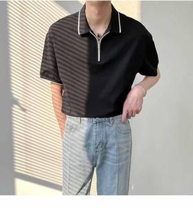 Summer New Ice Silk Chemise POLO à manches courtes en tissu piqué pour hommes Chemise respirante à revers - Product Image 6