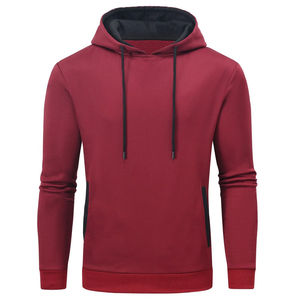 Professionnel fabrique des sweats à capuche pour hommes élégant pull uni mode rue vêtements léger contraste couleur 100% coton - Product Image 1