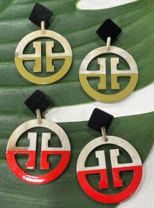 Hot Sale Shiny Polished Organic Durable Oval Horn <b>Earrings</b> Best Gift Girls Women Latest Design Birthday Parties Love CRAFTS - Product Image 4