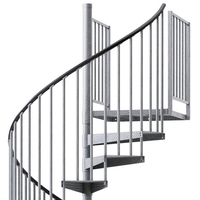 Villa Cour Plate-forme Extérieure Garde-corps Galvanisé Escalier en Colimaçon Simple Jardin Terrasse Balcon Métal Acier Escalier Kit