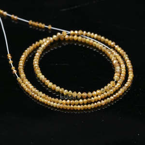 Cuentas facetadas de diamante amarillo natural AAA de 2 mm, hilo de piedras preciosas de 15 pulgadas para fabricación de joyas, LUSTRE, perforación de 0.40 mm, venta al por mayor - Product Image 1