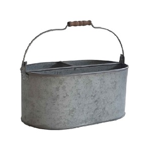 Porte-ustensiles et support de rangement pour vaisselle en acier inoxydable, fait main, vintage et écologique, avec poignée et compartiments - Product Image 6