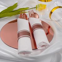Wholesale High Quality Disposable Party Tableware Rose Gold Silverware Napkin Cutter Fork Spoon Cutlery Set for Party Wedding